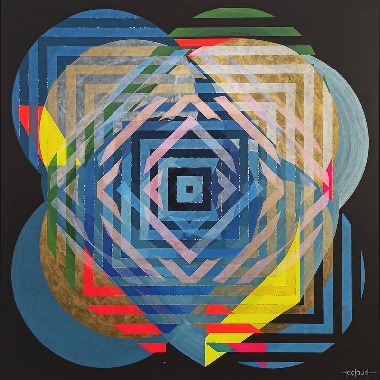 Original Abstract Geometric Painting by Christophe Laslaud