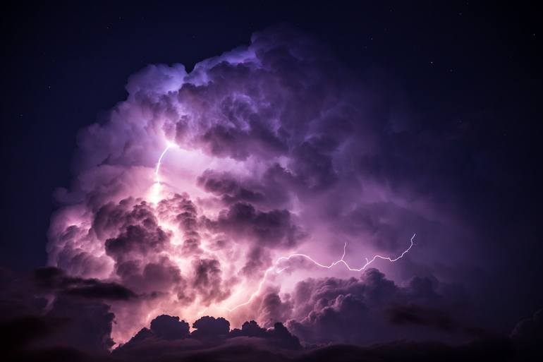 Lightning storm cloud Photography by Frederick Prough