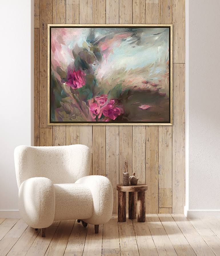 Original Abstract Expressionism Floral Painting by Dowa Hattem