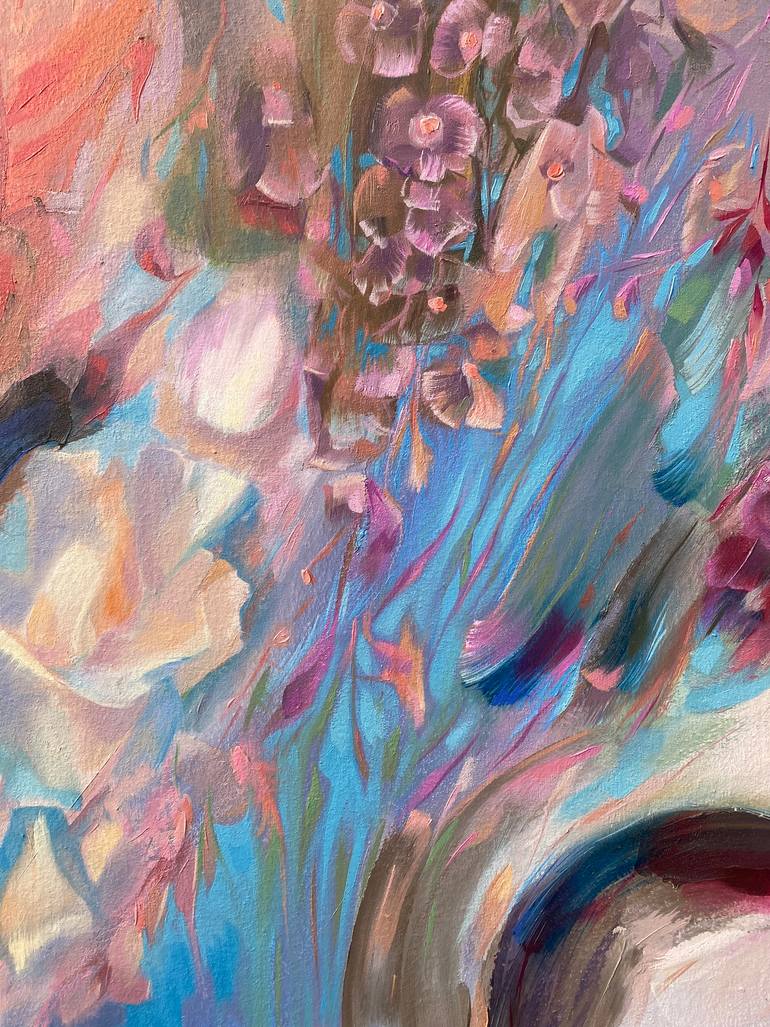 Original Abstract Expressionism Floral Painting by Dowa Hattem
