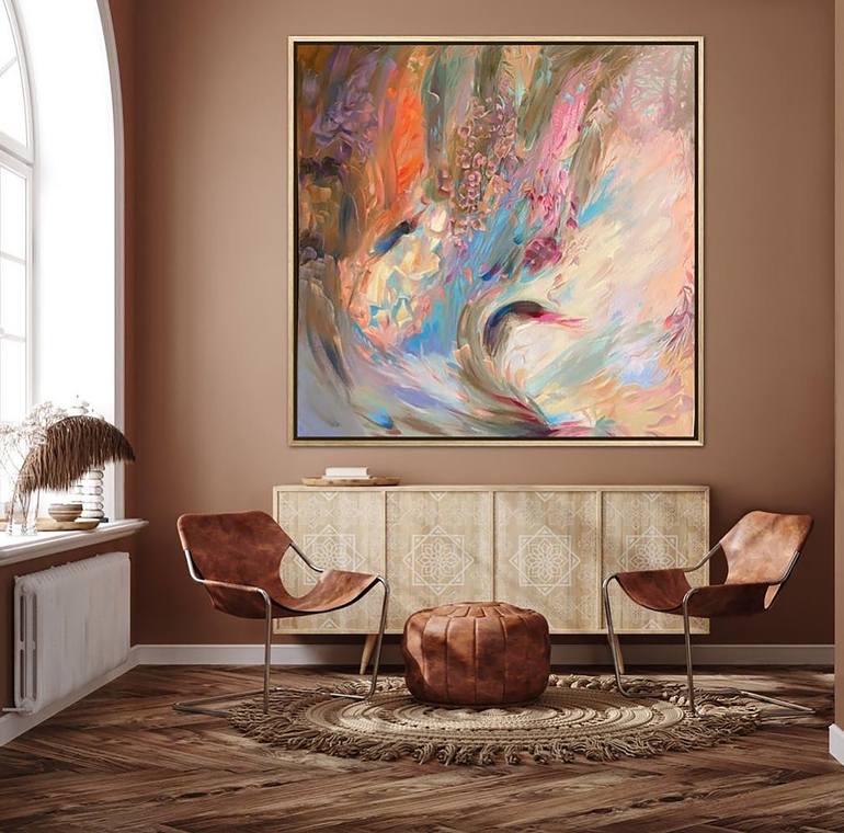 Original Abstract Expressionism Floral Painting by Dowa Hattem