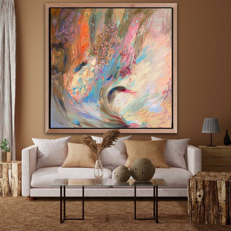 Original Abstract Expressionism Floral Painting by Dowa Hattem