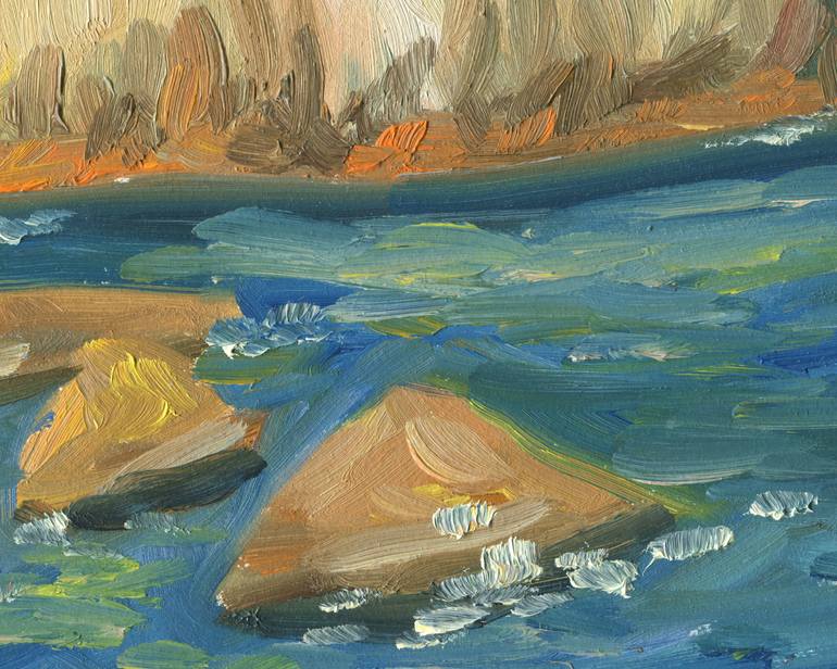 Original Art Deco Seascape Painting by Victor Chaika