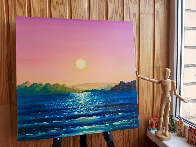 Original Art Deco Seascape Painting by Victor Chaika