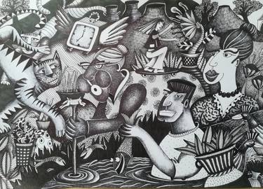 Print of Figurative Fantasy Drawings by Tiffany Wallace Oosthuizen