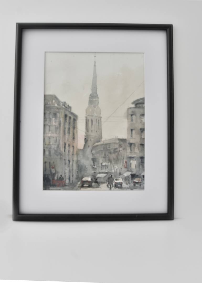Original Impressionism Cities Painting by Milos Petkovic