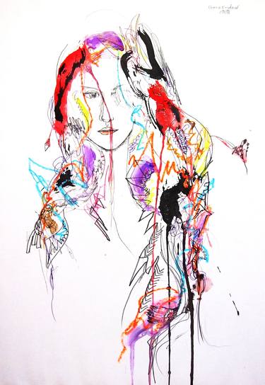 Print of Figurative Women Drawings by Goro Endow