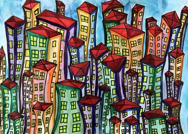 Print of Abstract Architecture Paintings by MARGARITA BONKE