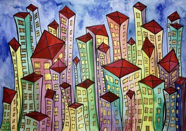 Print of Abstract Architecture Paintings by MARGARITA BONKE