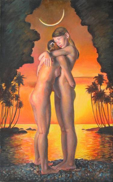 Print of Surrealism Love Paintings by Alexey Linkov