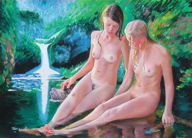 Print of Photorealism Nude Paintings by Alexey Linkov