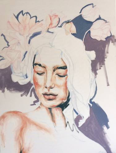 Saatchi Art Artist Marie Anglade; Paintings, “Sous les fleurs III” #art