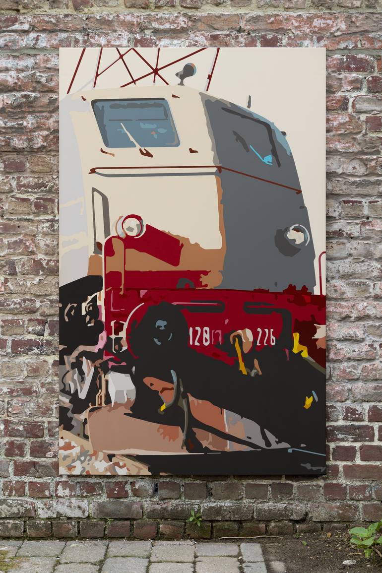 Original Figurative Train Painting by Gianni Chiacchio