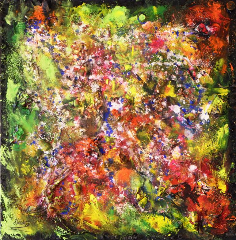 Crise D'artiste - Explosion De Couleurs Painting By Nahida El Hage 