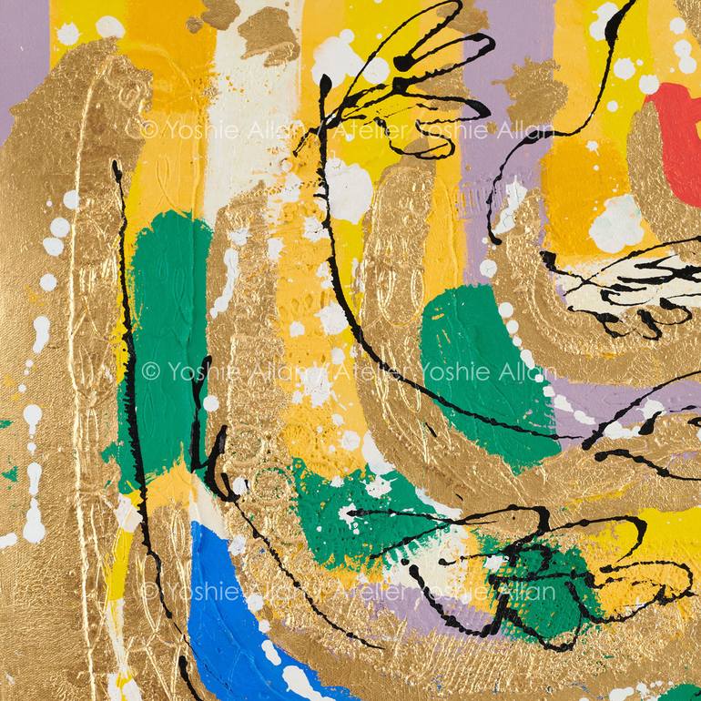 Original Abstract Animal Mixed Media by Yoshie Allan