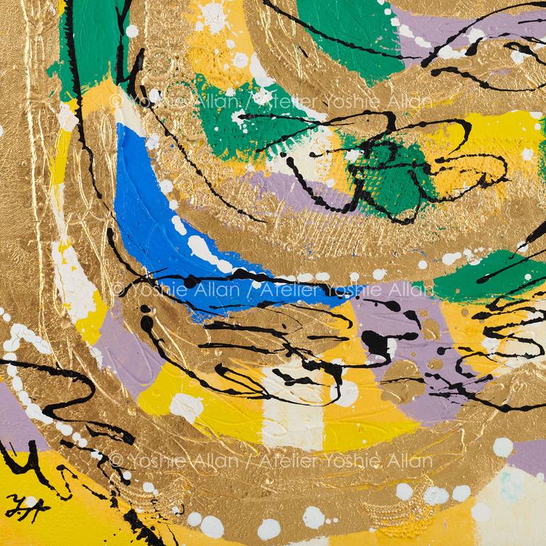 Original Abstract Animal Mixed Media by Yoshie Allan