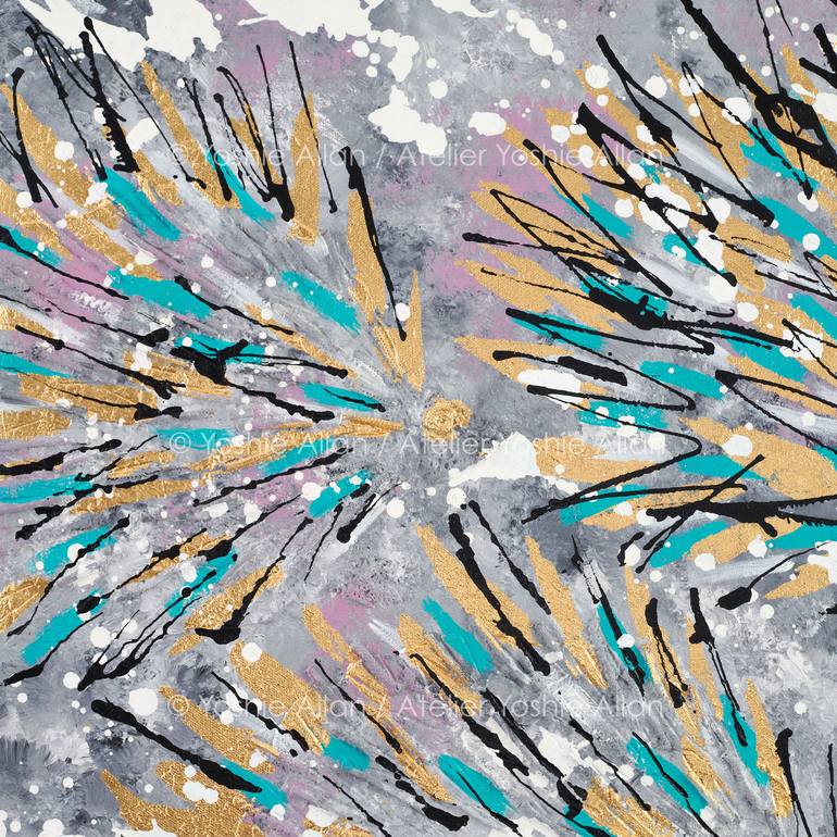 Original Abstract Animal Mixed Media by Yoshie Allan