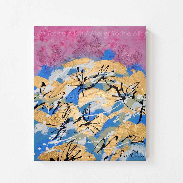 Original Abstract Animal Mixed Media by Yoshie Allan