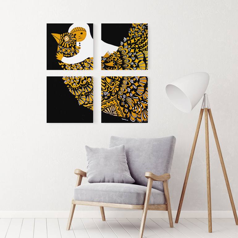 Original Contemporary Geometric Painting by Yoshie Allan