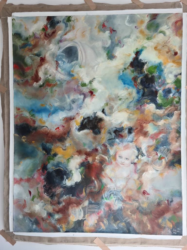 Original Abstract Fantasy Painting by Lena Applebaum 