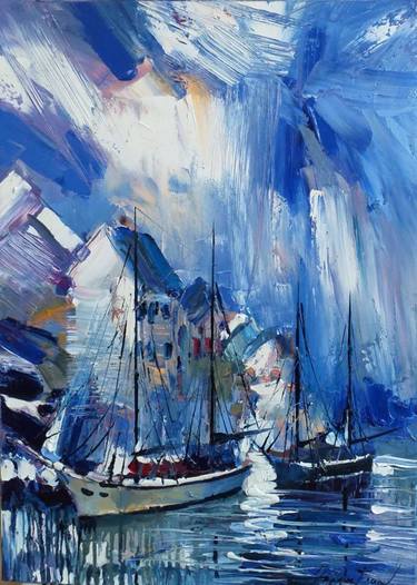Original Sailboat Paintings by Olga Muzychenko