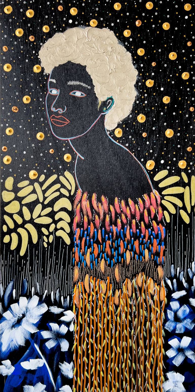 Original Art Deco Women Paintings by Yermine Richardson