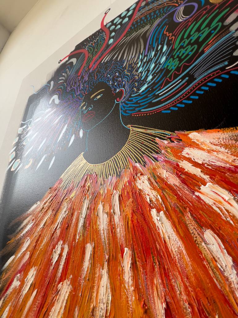 Original Minimalism Outer Space Painting by Yermine Richardson
