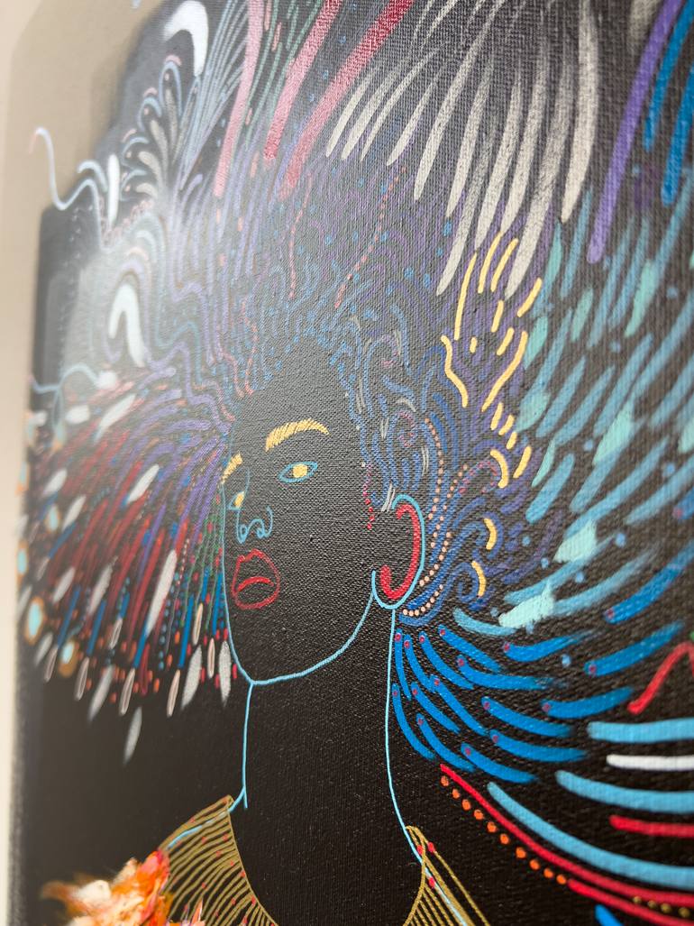 Original Minimalism Outer Space Painting by Yermine Richardson