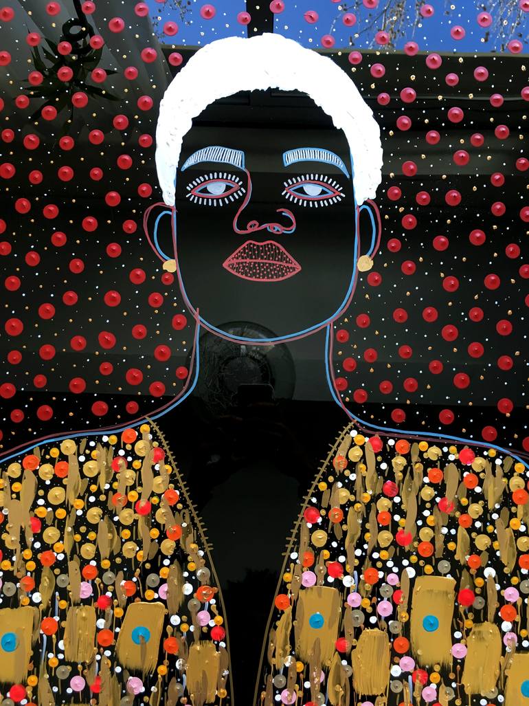 Original Art Deco People Painting by Yermine Richardson