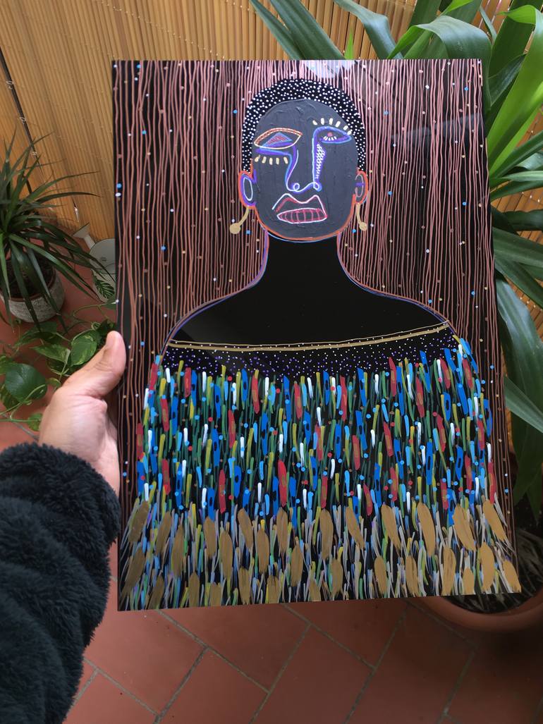 Original Modernism Women Painting by Yermine Richardson