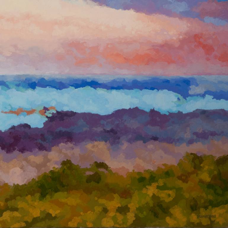 Original Abstract Expressionism Seascape Painting by Sydney Hall