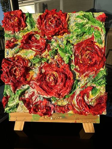Original Abstract Expressionism Floral Painting by Natalia Kutova