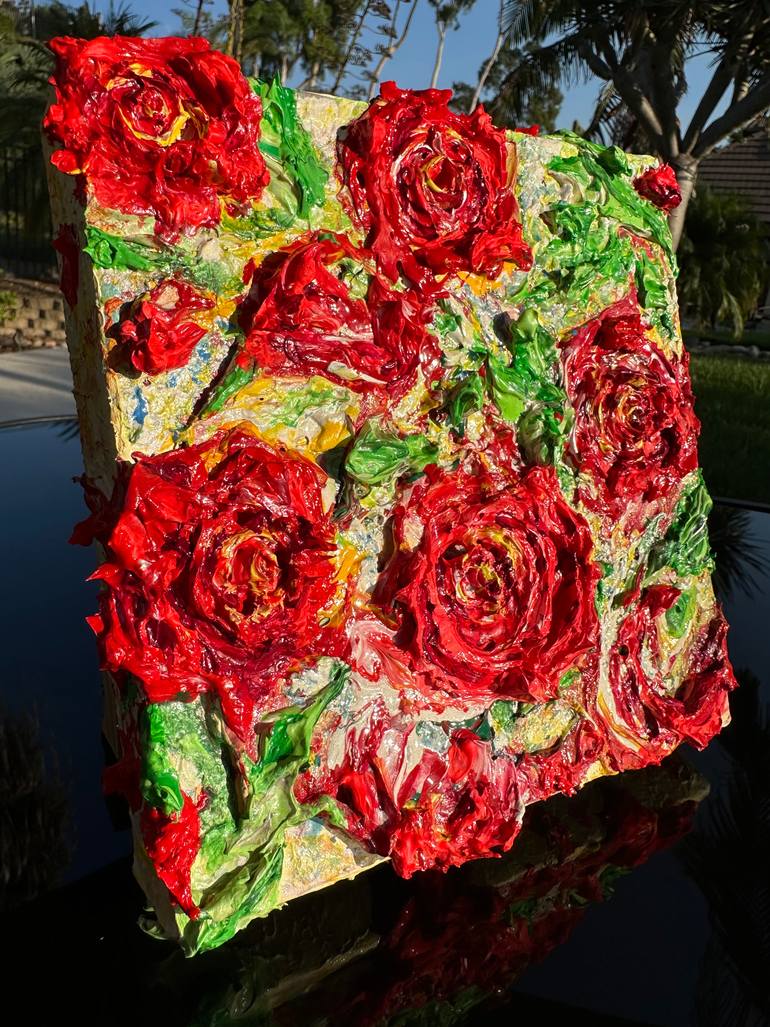 Original Abstract Expressionism Floral Painting by Natalia Kutova