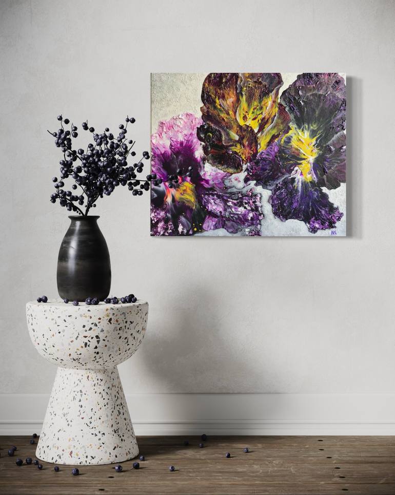 Original Abstract Floral Painting by Natalia Kutova