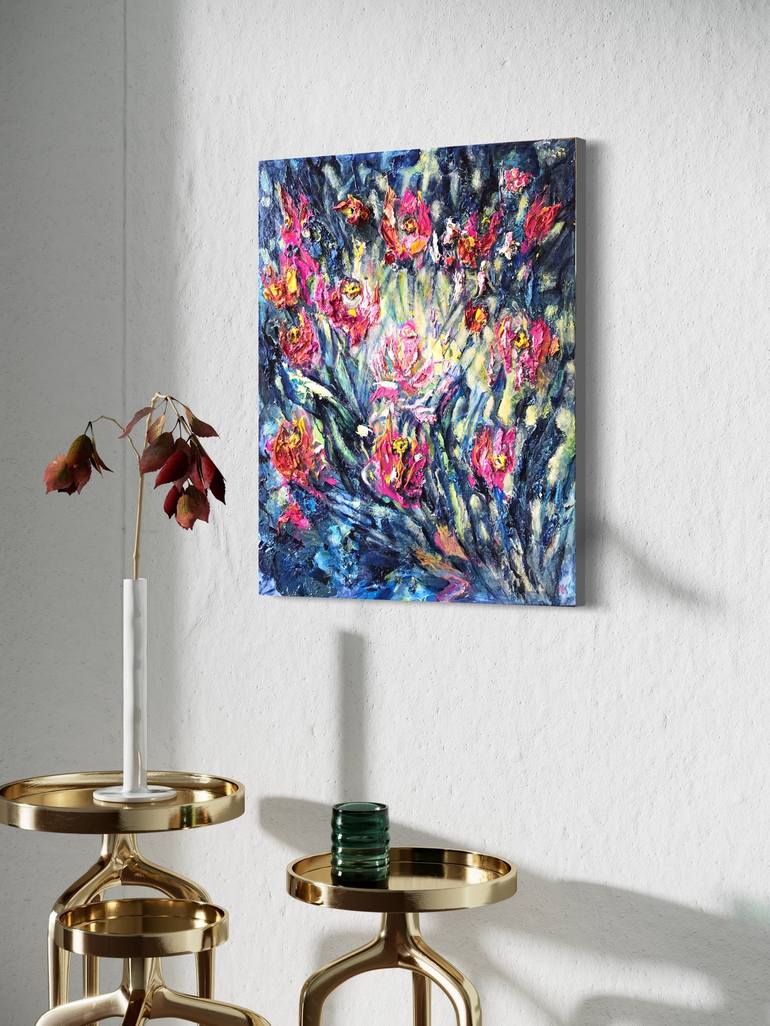 Original Abstract Floral Painting by Natalia Kutova