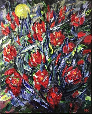Original Abstract Floral Paintings by Natalia Kutova