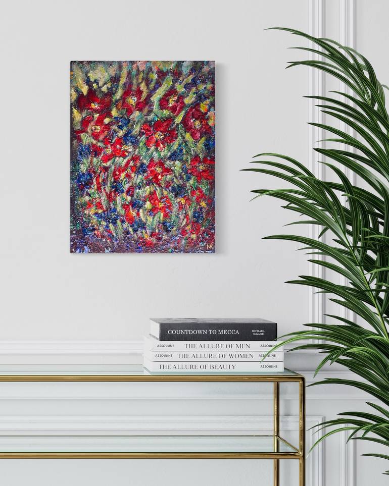 Original Abstract Floral Painting by Natalia Kutova
