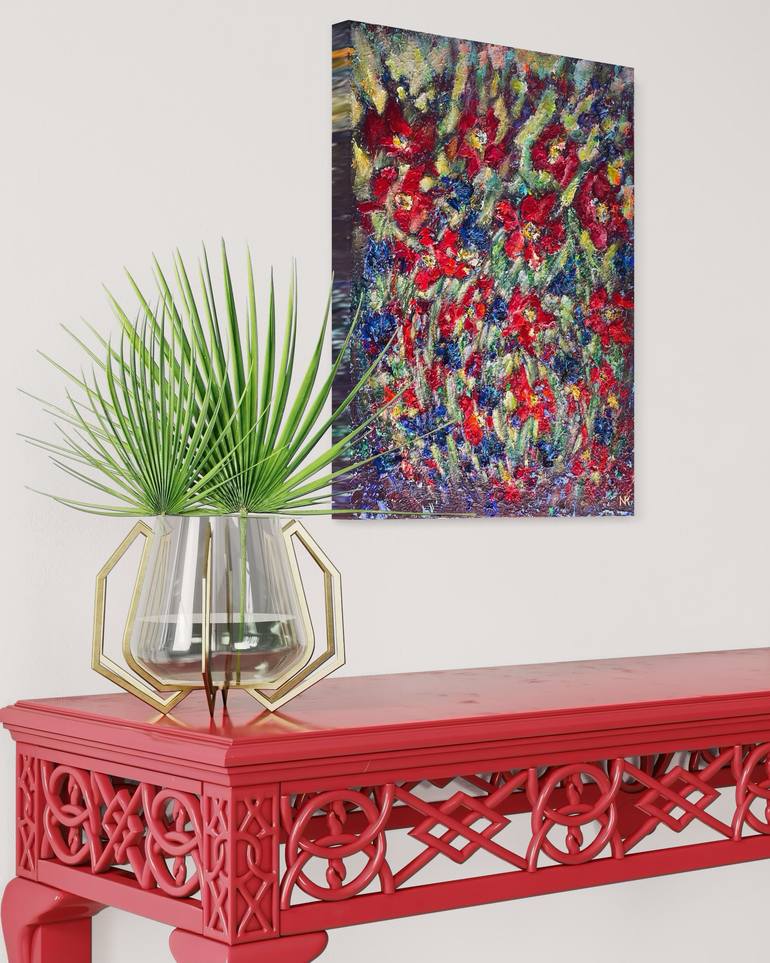 Original Abstract Floral Painting by Natalia Kutova