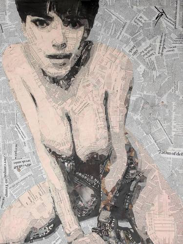Original Abstract Nude Collage by Juan Sly