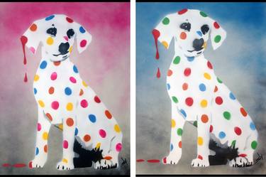 Original Surrealism Dogs Paintings by Juan Sly