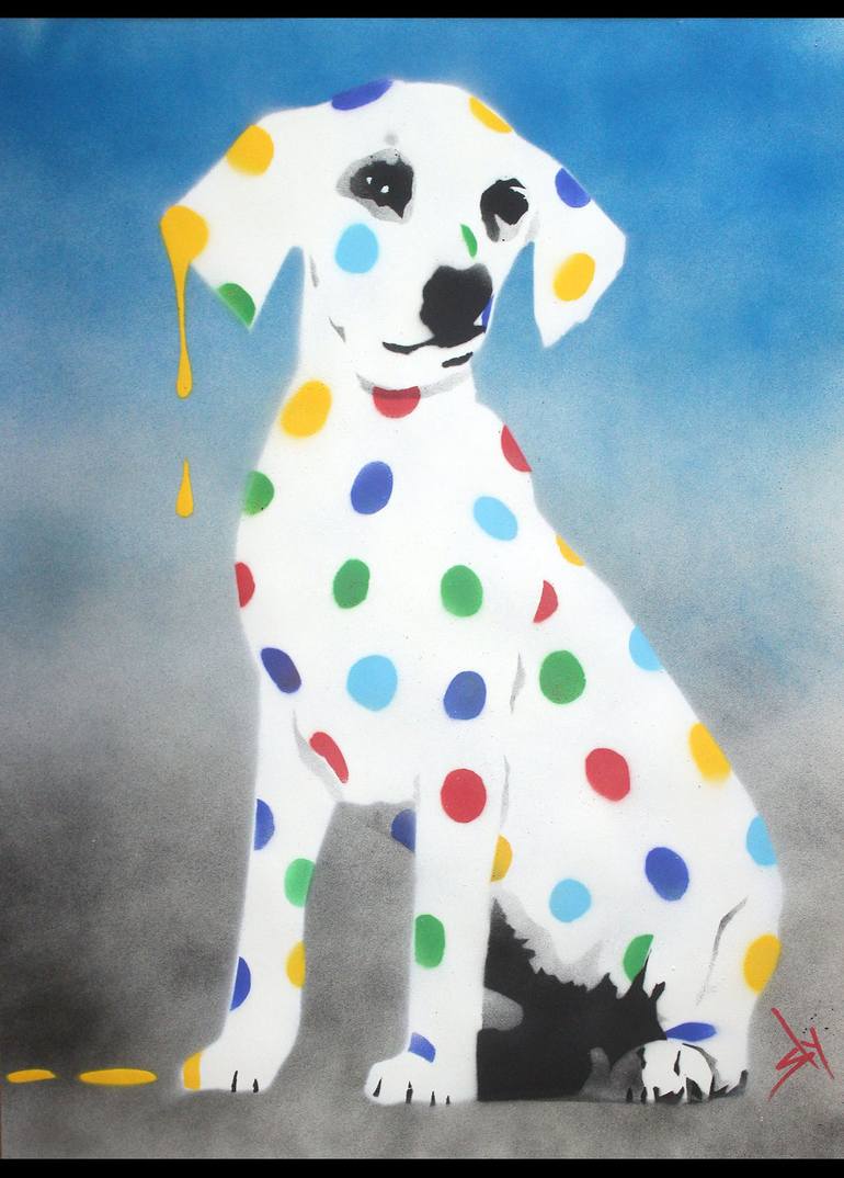 Original Surrealism Dogs Painting by Juan Sly