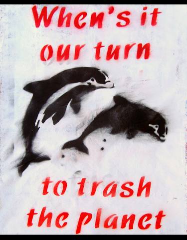 Saatchi Art Artist Juan Sly; Paintings, “Trash the Planet (on The Daily Telegraph).” #art