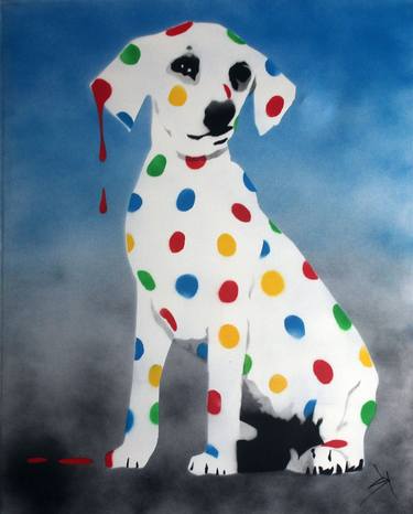 Original Abstract Dogs Paintings by Juan Sly