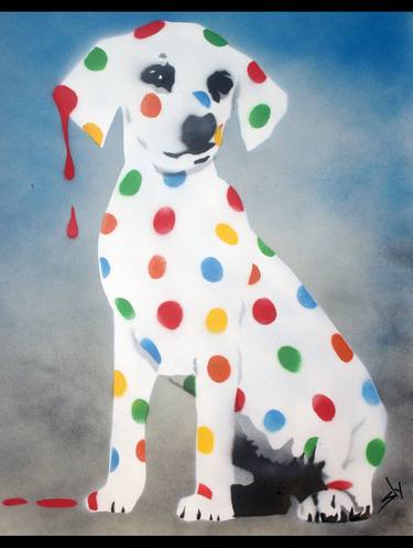 Damien's dotty, spotty, puppy dawg (blue on The Daily Telegraph) thumb