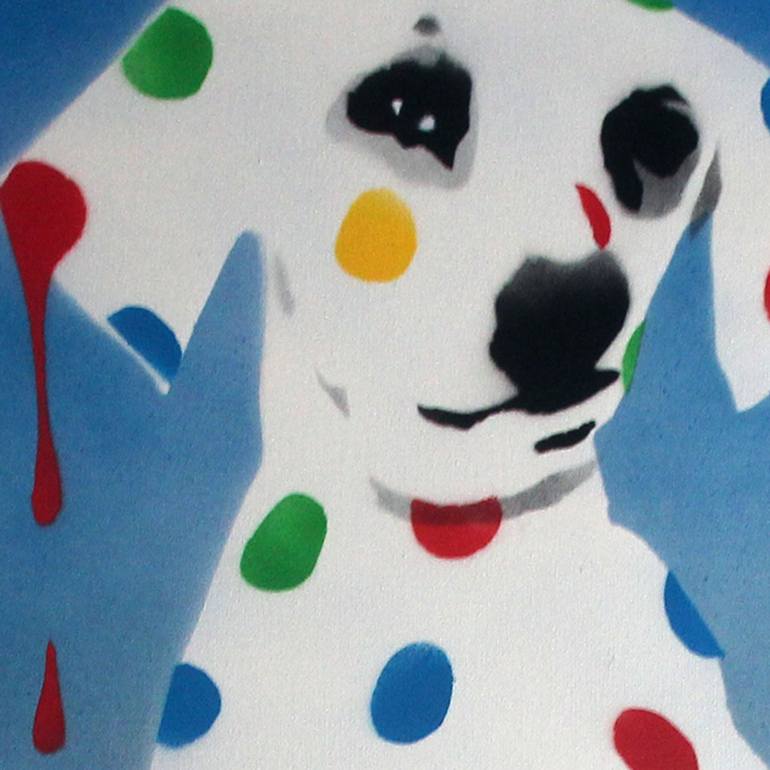 Original Pop Art Dogs Painting by Juan Sly