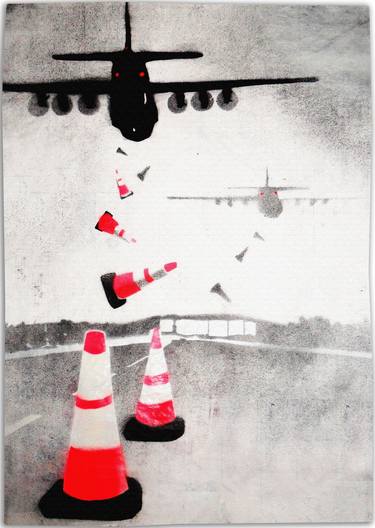 Original Airplane Painting by Juan Sly