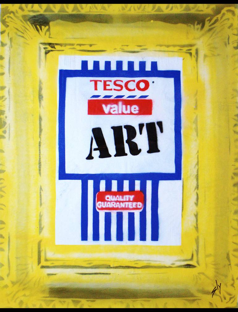 Original Humor Painting by Juan Sly | Minimalism Art on Paper | Every Little Helps (on The Daily Telegraph).