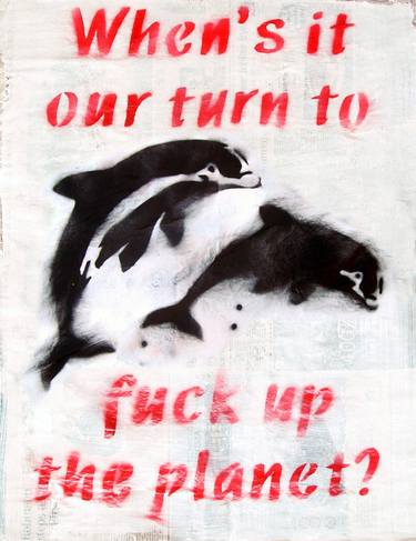 Saatchi Art Artist Juan Sly; Painting, “Fuck Up the Planet (on The Daily Telegraph)” #art