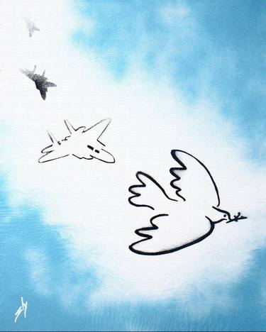 Dogfight dove (on canvas). thumb