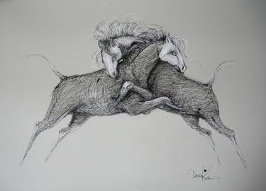 Original Surrealism Animal Drawings by Daria Kudla